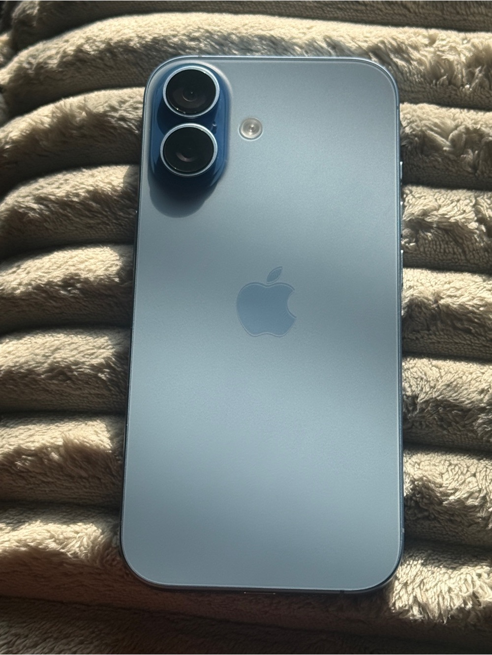 Apple iPhone 17 unlocked 128gb in Sky Blue Matte Finish with Dual Cameras